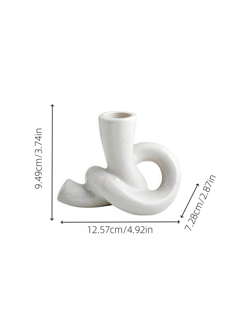 1pc White Rope Shape Ceramic Candle Holder Unique Art Shape, Suitable For Living Room, Library And Other Multi-scene Ornaments Candle Candle Holder_voghion.com