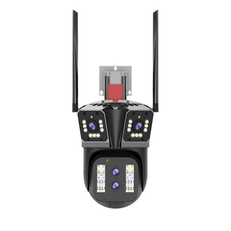 4K Wireless WiFi Security Camera With 360° Panoramic View, 4-Lens System, Smart Night Vision, 10x Zoom, Remote Access Via Mobile App_voghion.com