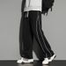 Lässige Jogginghose für Herren mit Streifendesign, entspannter Passform, geradem Bein und bequemem elastischem Bund für Herbst und Frühling_voghion.com