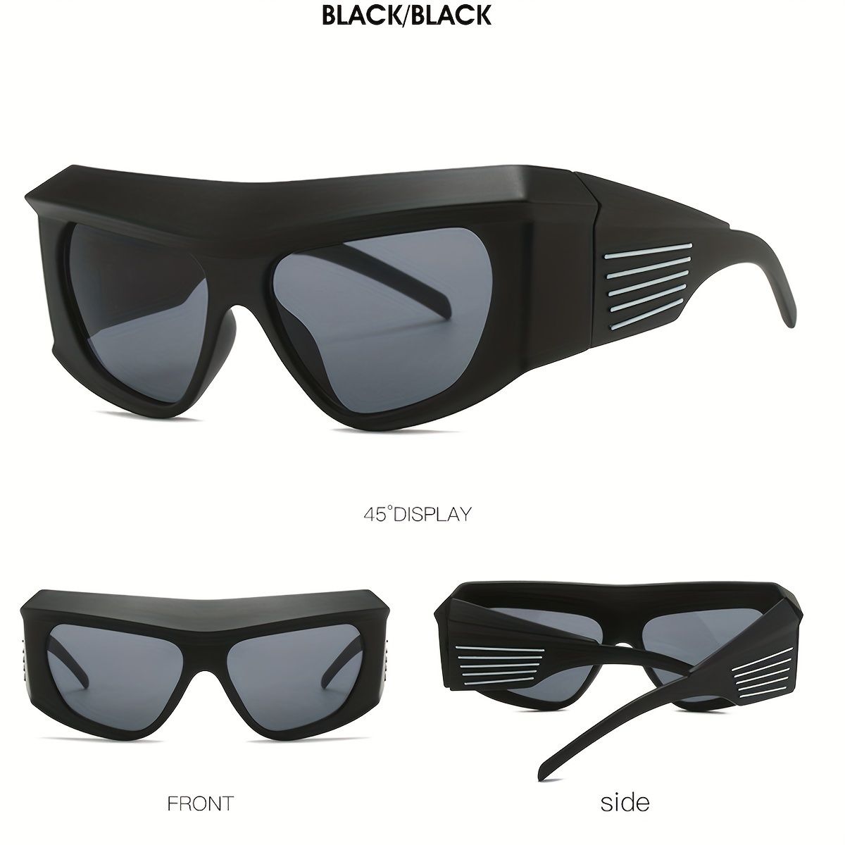 A pair of futuristic technology feeling, protruding design, cool and dazzling thick edged cycling goggles, Y2K_voghion.com