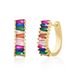 Ottone con placcatura in oro vero, zirconi alla moda e colorati, orecchini da donna di lusso a forma di U di alta qualità_voghion.com