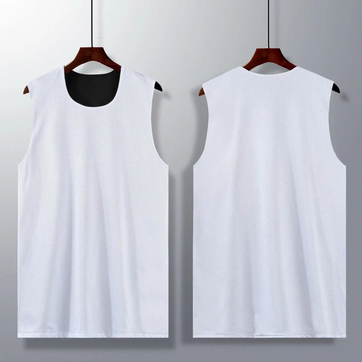 Basketball vest men's training, loose fit for sports, fitness, hip-hop trend, sleeveless basketball shirt, double-sided_voghion.com
