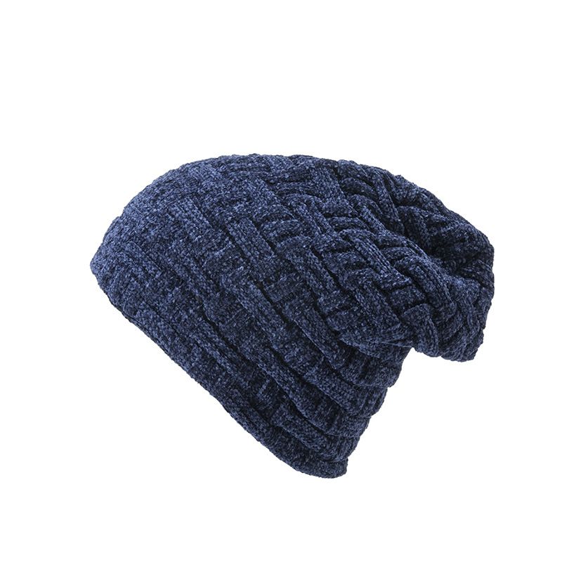 Cappello lavorato a maglia al chiaro di luna da sci all'aperto con pullover in ciniglia da uomo e da donna in velluto ispessito a doppio strato invernale_voghion.com