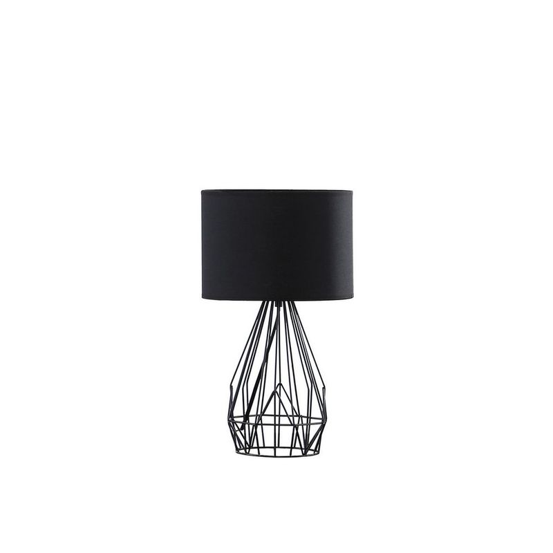 17.5' In Industrial Farm Metal Cage Black Table Lamp_voghion.com