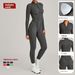 European And American Winter Stand Collar Jumpsuit Half Zipper One-piece Fitness For Women High-intensity Exercise Yoga_voghion.com