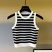 European High Version Striped Knitted Camisole Vest For Women's Summer Outerwear Innerwear With A Base, Slim Fit And_voghion.com