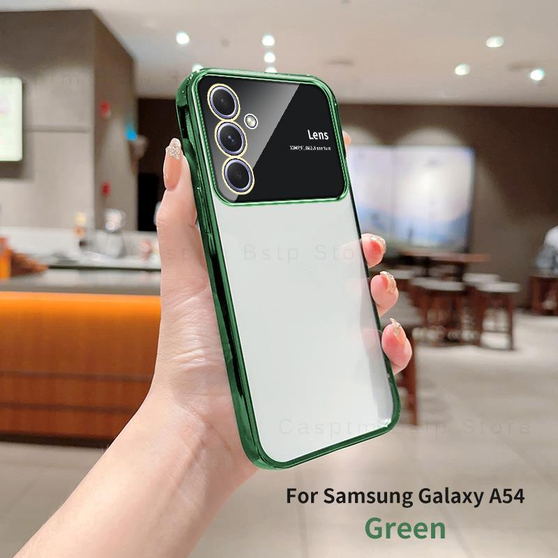 Plating Clear Silicone Case For Samsung Galaxy S23 Ultra S23 Plus S23+ S22 Ultra S21 FE S20 FE 5G Lens Protector Cover_voghion.com