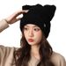 Cat's ears (Steamed cat-ear shaped bread) wool women warm in autumn winter lovely knitted for Korean casual and_voghion.com
