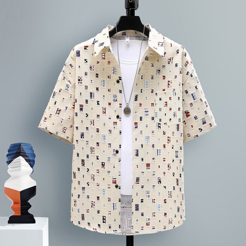 Herrenbekleidung Ärmelhemd Anzug Frühling und Sommer Jugend Student Casual Anzug Semi_voghion.com