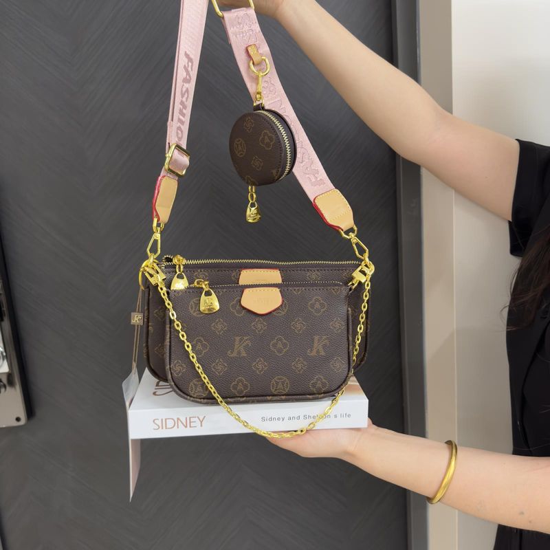 Sac à bandoulière simple pour femme, style alphabet, cinq en un, motif Mahjong, couleur unie, nouvelle collection 2025_voghion.com