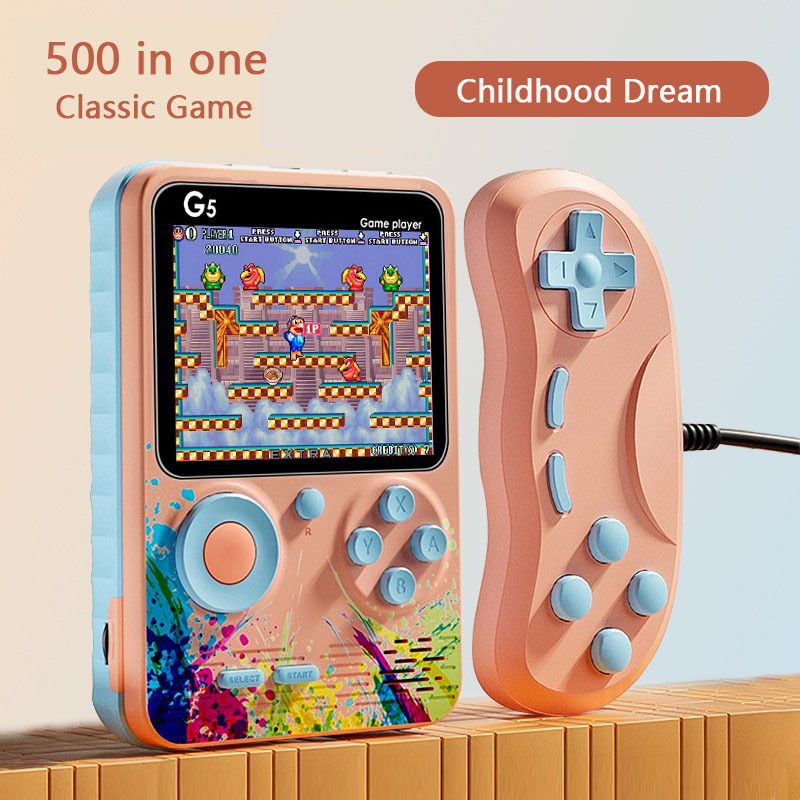 Console de jeu portable à écran nostalgique G5 500 en 1 avec jeu de correspondance des couleurs coloré_voghion.com