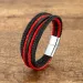 Black Red Multilayer HandWoven Leather Wrap Vintage Style Charm Mens Bracelets Bangles Male Gift Wristband Jewelry_voghion.com
