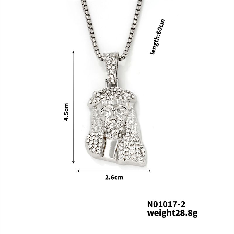 exquisite fashion figure full diamond pendant hip-hop personality trend Joker necklace_voghion.com