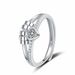 Love Diamond Rotating Ring Women's Double Line Personality Smart Anxiety Decompression Ring_voghion.com