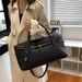 New Fashion Lingge Travel Single Shoulder Large Capacity Business Boarding Tote Bag Hands Improve Texture_voghion.com