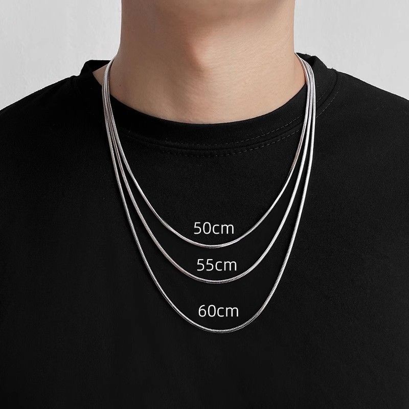 Collana in acciaio al titanio massiccio con osso di serpente quadrato per uomo 2023 Nuova catena semplice unisex hip-hop versatile alla moda_voghion.com