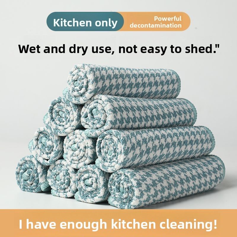 Thickened Wave Cloth Kitchen Table Oil Absorbent Thick Water Absorbing Dishwashing Non-Shedding Cationic Scouring Pad_voghion.com