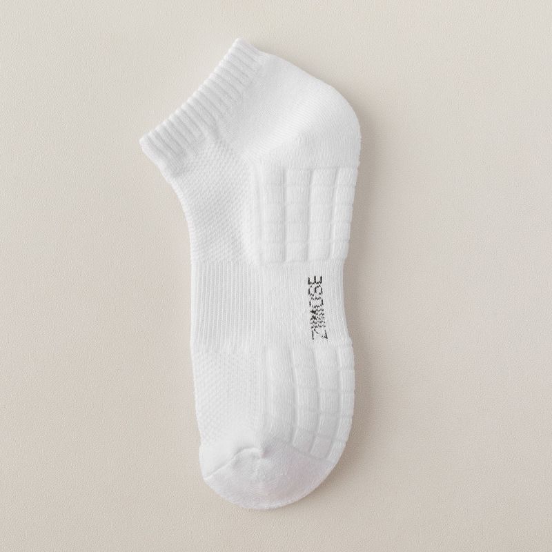 Weiße Socken für Herren, Handtuchunterseite, Frühlings- und Herbststil, mittelhohe Schlauchsocken aus reiner Baumwolle, schweißabsorbierend, dick, lang, Herren-Sportsocken, Basketballsocken_voghion.com