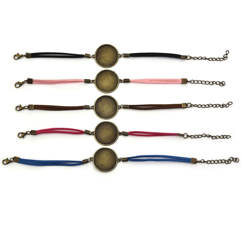 20Pcs Bracelet Cabochon Base Settings Fit 20mm/25mm Glass Cabochons Blank Cameo Tray Settings For DIY  Making Findings_voghion.com