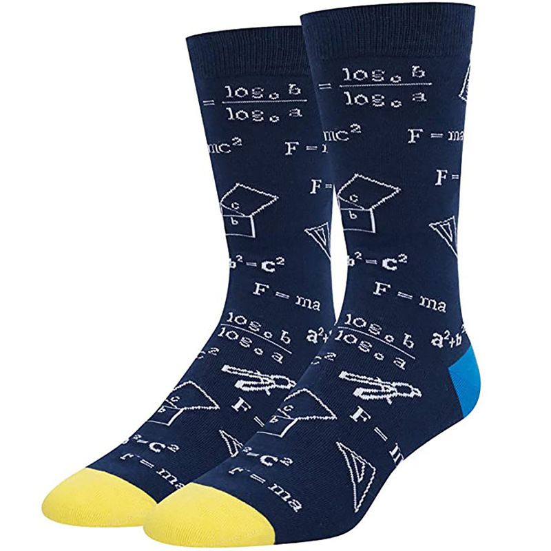 Pánské ponožky s barevným matematickým potiskem, bavlněné ponožky se střední trubkou_voghion.com