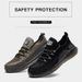 Chaussures de sécurité ultra-légères pour hommes, embouts en acier anti-écrasement et anti-perçage, chaussures de sécurité respirantes tissées pour hommes_voghion.com