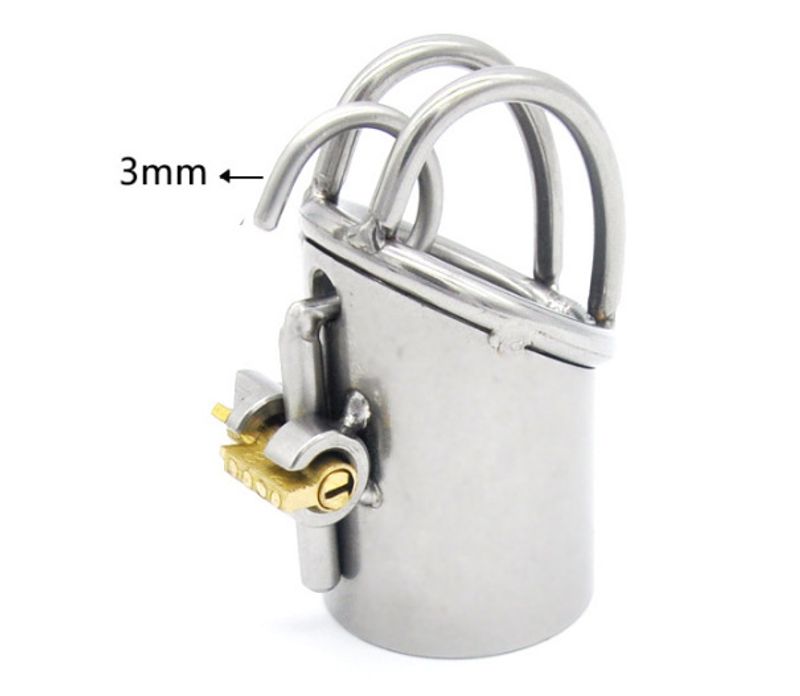 Male Stainless Steel Piercing PA Puncture Lock BDSM Bondage Cage Chastity Device Sex Toys For Men Adult Product_voghion.com