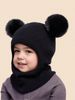 2 Stück Kinder 1–8 Jahre, einfarbig gestrickt, mit doppeltem Pompom, warm, weich, schützend, für den Winter, süß, lässig, Pullovermütze, geeignet für draußen und den täglichen Gebrauch_voghion.com