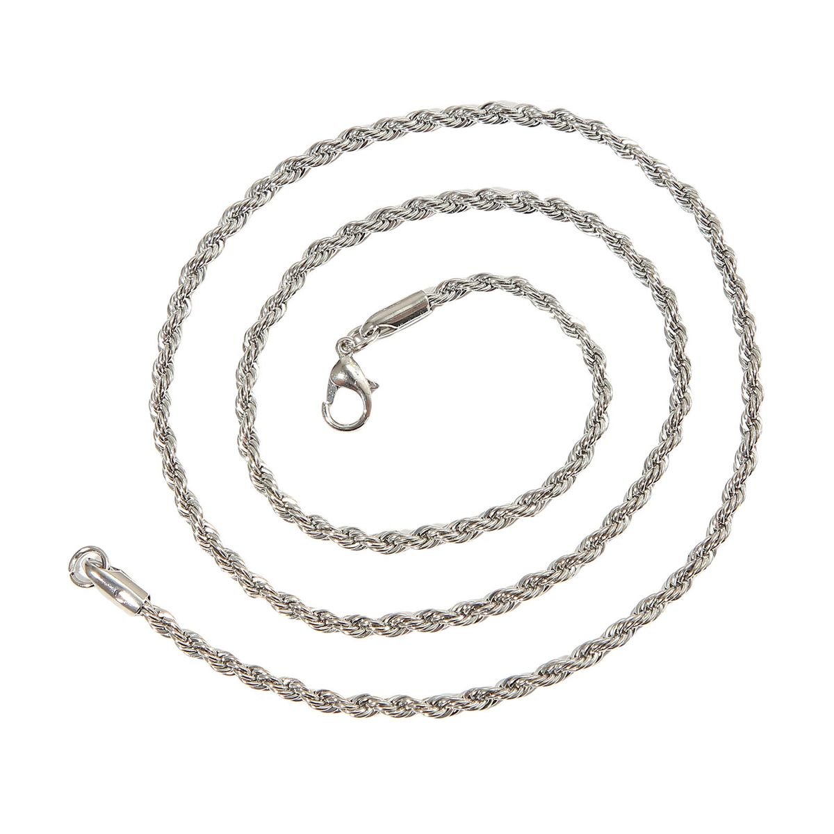Shuosbai Herren-Halskette, 3 mm, Hip-Hop-Stil, gedrehte Kette, Halskette mit Karabinerverschluss, Legierung, Halskette, Schmuckzubehör_voghion.com