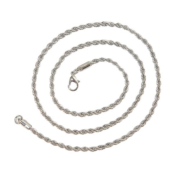 Shuosbai Herren-Halskette, 3 mm, Hip-Hop-Stil, gedrehte Kette, Halskette mit Karabinerverschluss, Legierung, Halskette, Schmuckzubehör_voghion.com