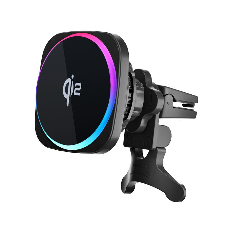 QI2 Magnetic Car Wireless Charger With 15W Semiconductor Cooling & LED Lights - Fast Charging, Universal Fit For Most Smartphones​_voghion.com