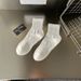 2025e Frühlingsweiße, mittelhohe, reine Baumwolle, kurze, geruchsabweisende Sommersocken für Herren, dünn, sportlich, lang_voghion.com