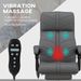Vinsetto Heated Massage Office Chair 4 Point Vibration Gray PU Leather Reclining Adjustable Height_voghion.com