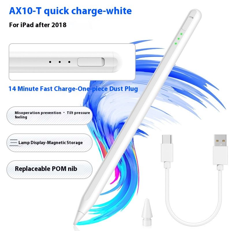 2024 iPad-compatibele anti-misbruik elektrische schok capacitieve potlood, handschriftpen, tabletscherm-aanraakpen_voghion.com