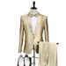 CT Gold Set For Hosts Photoshoot Choir Performance Men's Stylish Slim Fit Business Suit_voghion.com