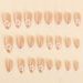 False Nails Wearable Nails White French Flower Nail Art Long Almond Shaped Nail Piece Simple Advanced False Nails_voghion.com