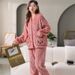 Bear Pajamas Women's Autumn And Winter Long-sleeved Fleece Thickened Warm Loungewear Set_voghion.com