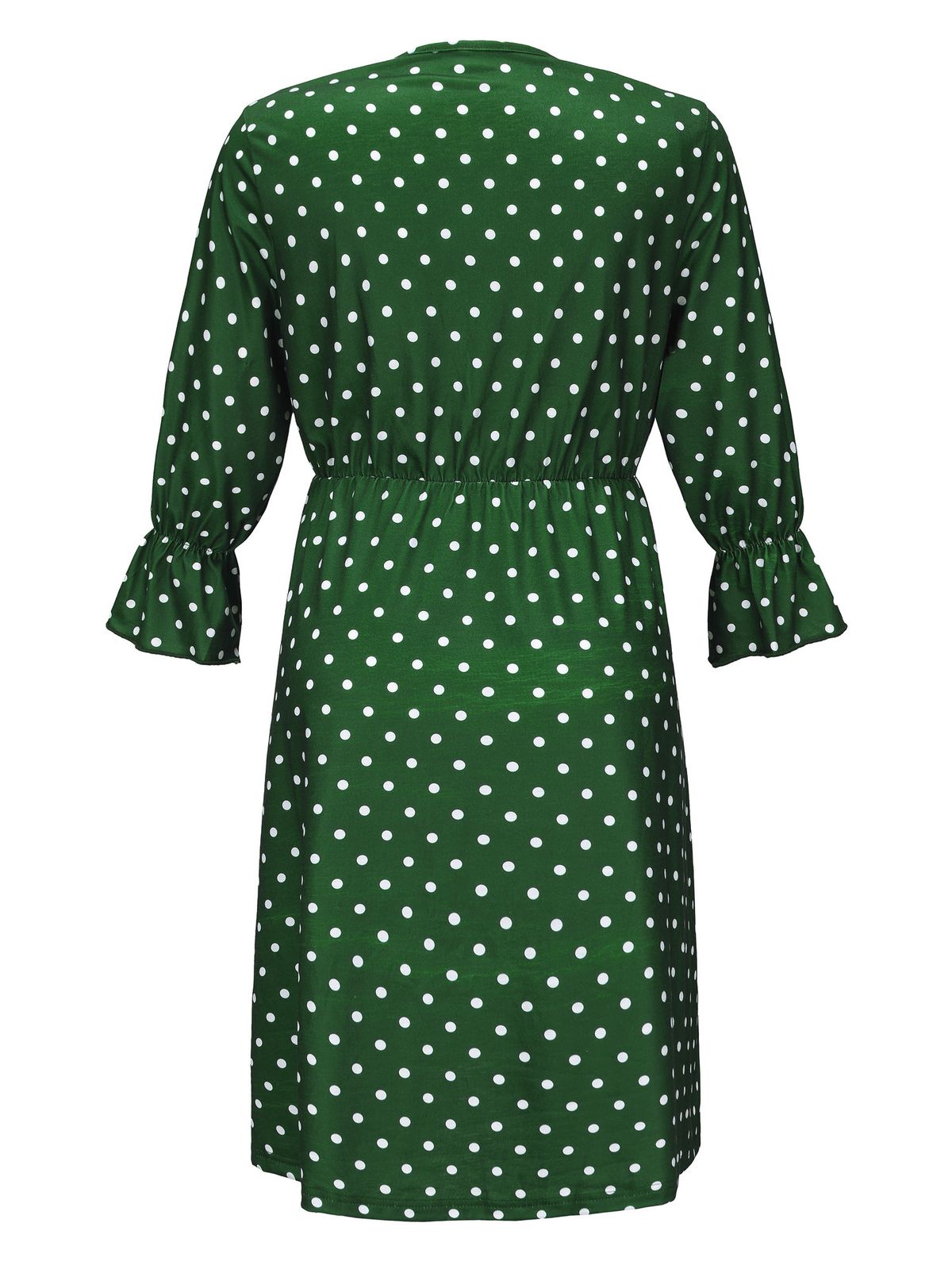 Abito scollo a V da donna incinta a maniche lunghe in stile caldo a pois nuovo modello_voghion.com