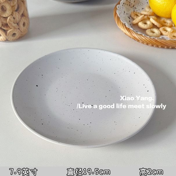 Plate Ins High Value Ceramic Ink Splashing Plate Retro Green Avocado Green Ink Dot Plate Steak Western Plate Home Plate_voghion.com