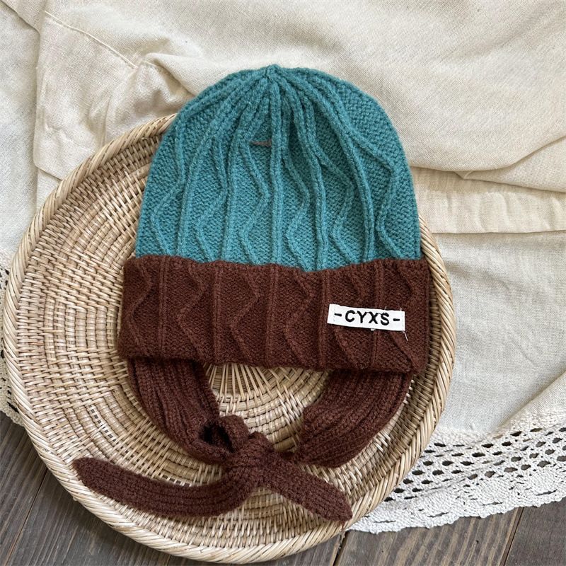 Kids'caps Boho Style Children's Knitted Personalized Color With A Cold Warm Ear Hat_voghion.com