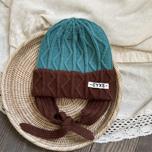 Kids'caps Boho Style Children's Knitted Personalized Color With A Cold Warm Ear Hat_voghion.com