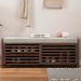 Distressed Shutter Storage Bench With Acacia Veneer For Retro Charm For Living Room,Entryway_voghion.com