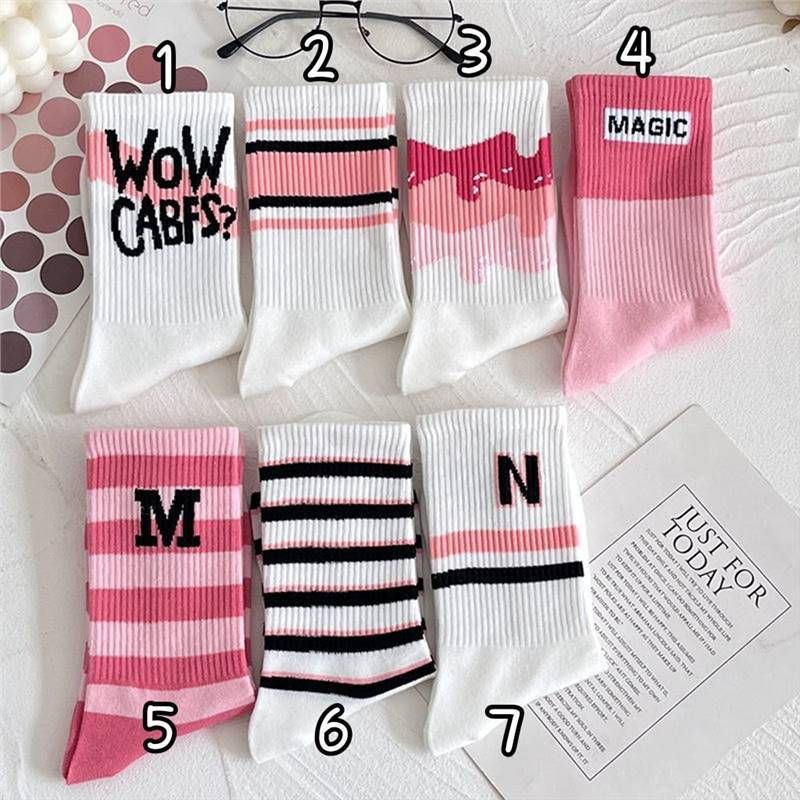 Unisex Socks Long Ins Tide High Appearance Level Sen Department Middle Tube Student White Word Mother And Daughter Grow_voghion.com