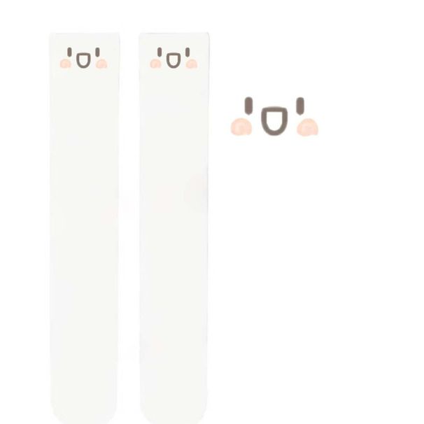 Calzini sopra il ginocchio carini e dolci stampati con la sottocultura, calze lunghe e alte nere Pure Desire Anime Expression_voghion.com