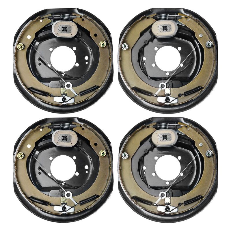 VEVOR Electric Trailer Brake Assembly, 12" X 2", 2 Pairs Self-Adjusting Electric Brakes Kit For 7000 Lbs Axle, 5-Hole Mounting, Backing Plates For Braking System Part Replacement (2 Right + 2 Left)_voghion.com