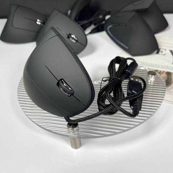 Ergonomisk trådløs, kablet sidegrep, vertikal, oppladbar mus for bærbar PC og stasjonær datamaskin_voghion.com