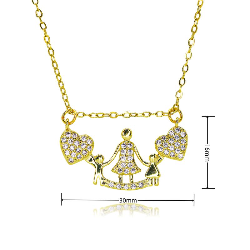 New Color Diamond Copper Plated Gold Mother's Day Love Necklace Female Versatile High End Pendant For Mother Gift_voghion.com