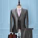 Conjunto gris plateado CT para hombre, tres piezas, estilo coreano, corte entallado, traje formal de negocios, traje de boda para padrinos de boda._voghion.com