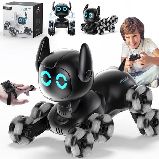 Jiakora Robot Dog 8WD Auto telecomandata acrobatica RC con luci e suoni, giocattoli di Natale e compleanno, regali per 6 7 8 9 10 11 12 anni_voghion.com