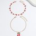 Set di ciliegie di alta qualità per donna, alla moda estiva, con cavigliera in smalto rosso fresco_voghion.com