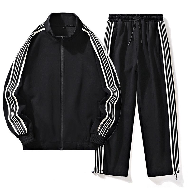 Ropa de hombre Traje deportivo informal Primavera y otoño Chaqueta de punto holgada versátil para parejas Ropa deportiva de moda para correr_voghion.com